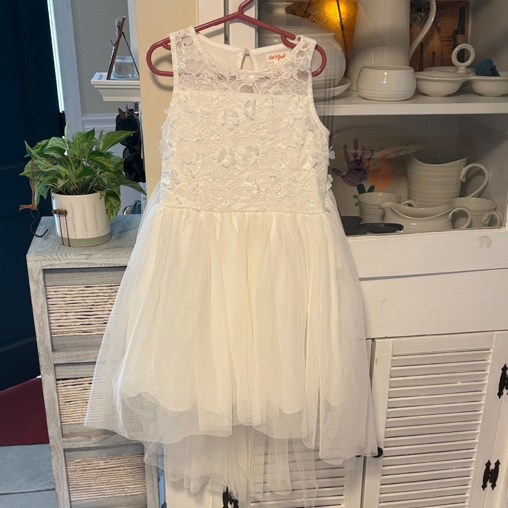Cat & Jack Girls White Lace Dress